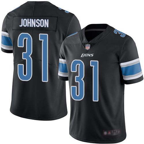Detroit Lions Limited Black Men Ty Johnson Jersey NFL Football #31 Rush Vapor Untouchable->youth nfl jersey->Youth Jersey